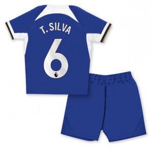 Chelsea Thiago Silva #6 Replica Home Stadium Kit for Kids 2023-24 Short Sleeve (+ pants)